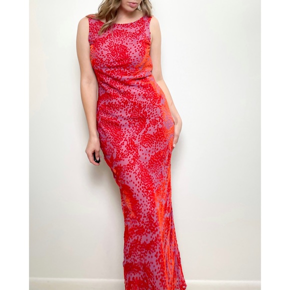 ABS Allen Schwartz Dresses Vtg Abs Allen Schwartz Deep V Back Red